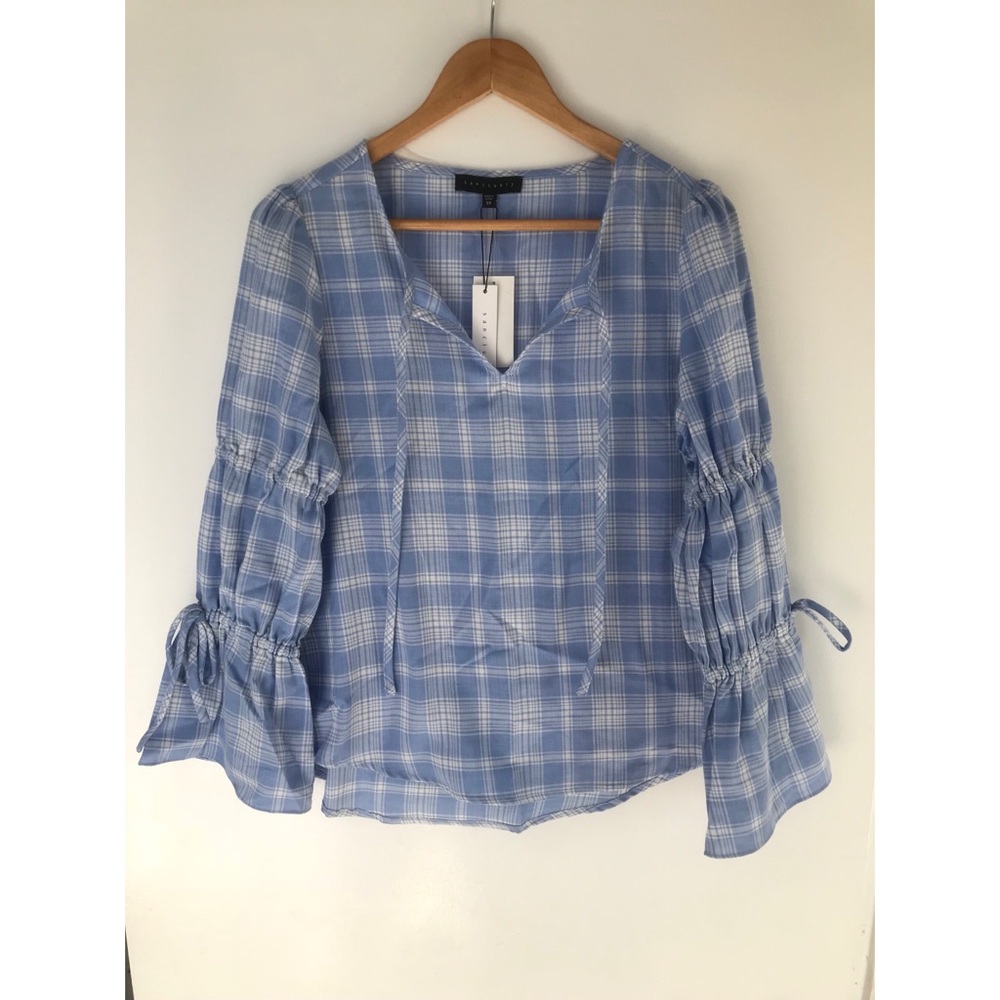 SANCTUARY Light blue Plaid Shirt
